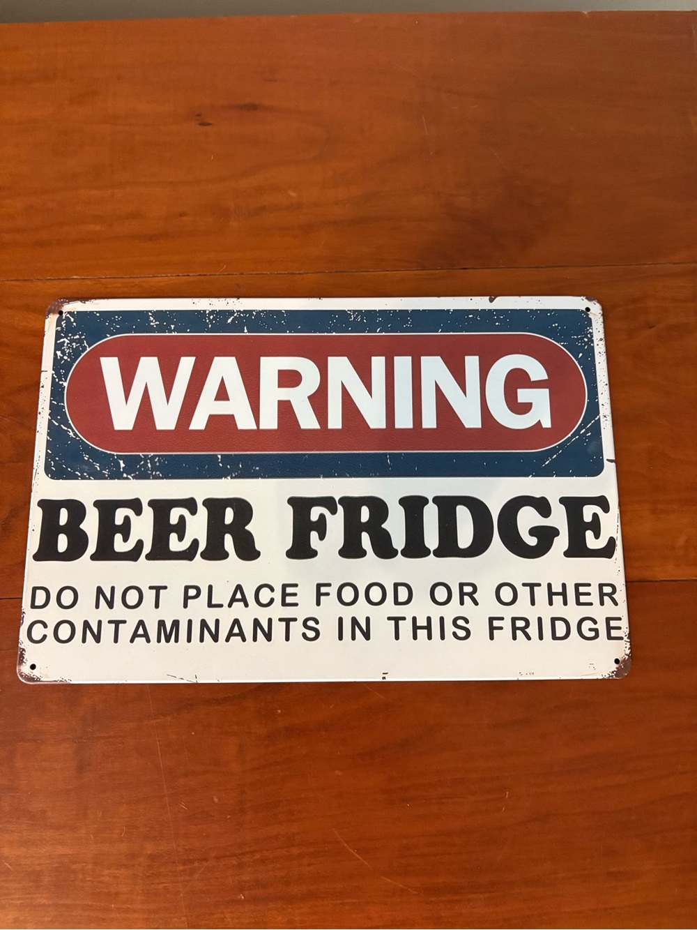 Funny Beer Fridge Warning Metal Sign Man Cave Bar Decor 12x8